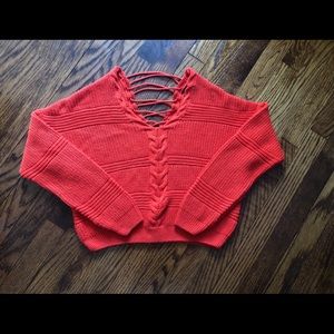 Miss Selfridge Lace Up Back Sweater Size 2!